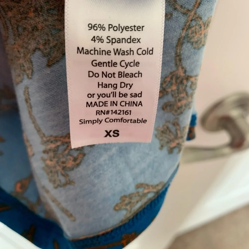 LuLaRoe Midi Dress (Blue & Orange) Style: Julia - Picture 3 of 3